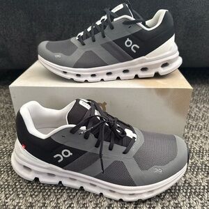 On Cloud Cloudrunner Running Shoes Grey Black Womans Size 9  46.98643